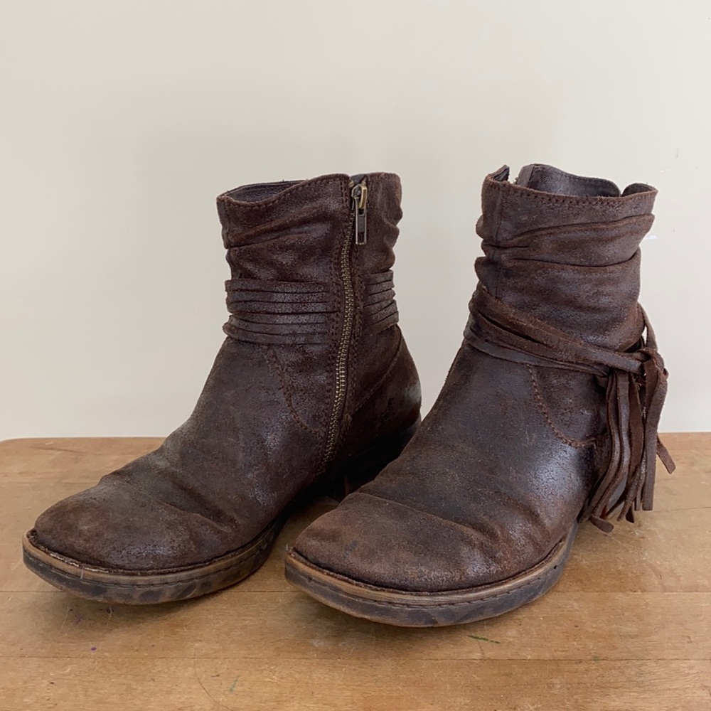 Born Tassel Ankle Boot Brown